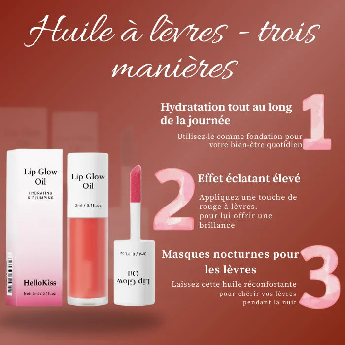 Lip oil brillant naturel - Soin lèvres hydratation longue durée