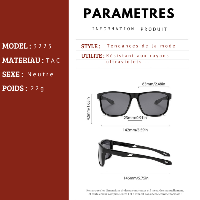 Lunettes de soleil polarisées