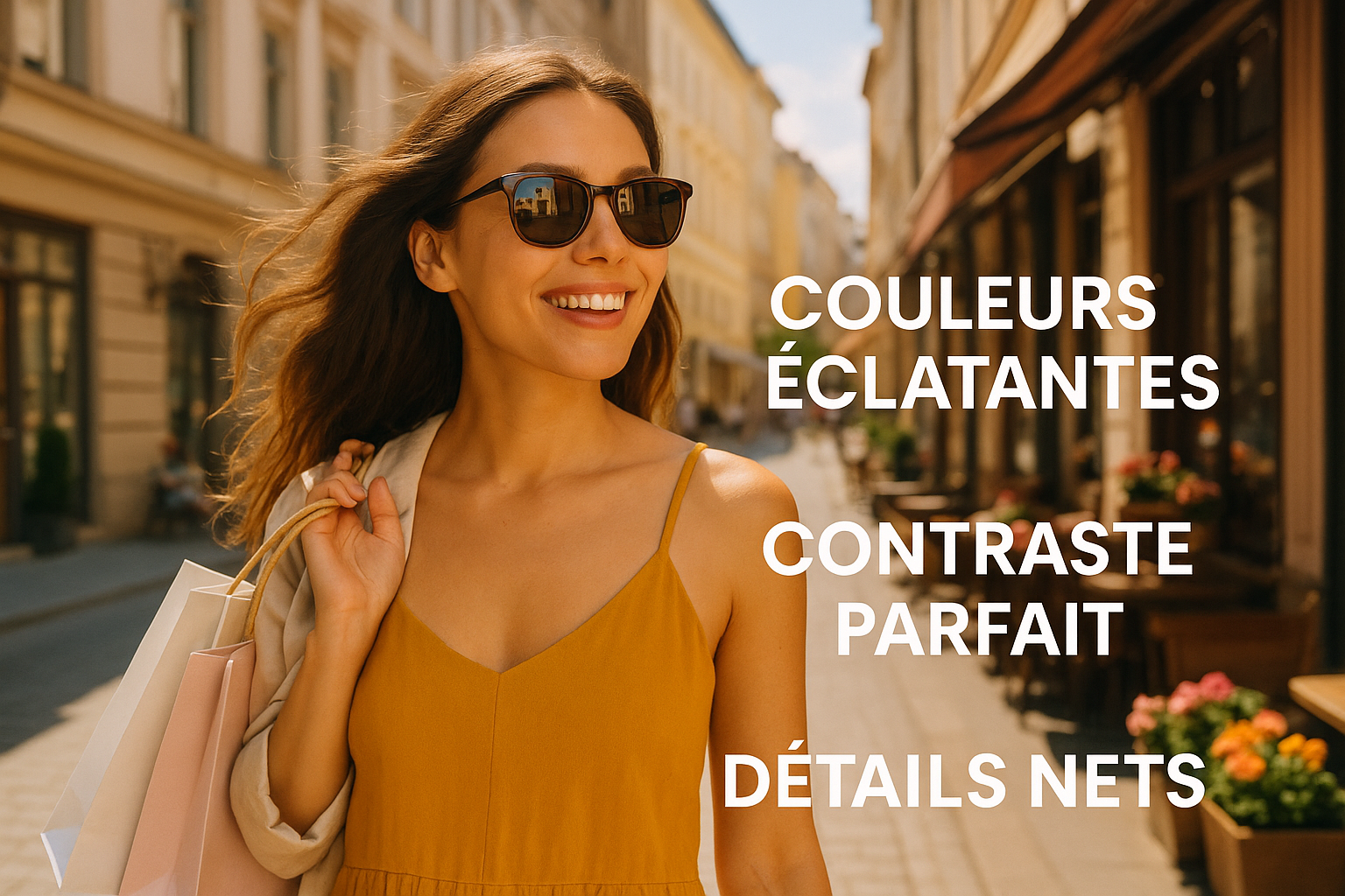 Femme en activités urbaines - couleurs éclatantes
